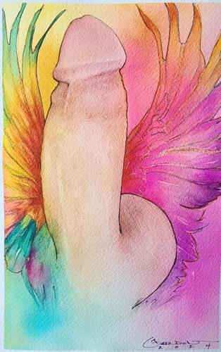 The Sacred Phallus in Watercolor - Corndog Artist Spotlight-4